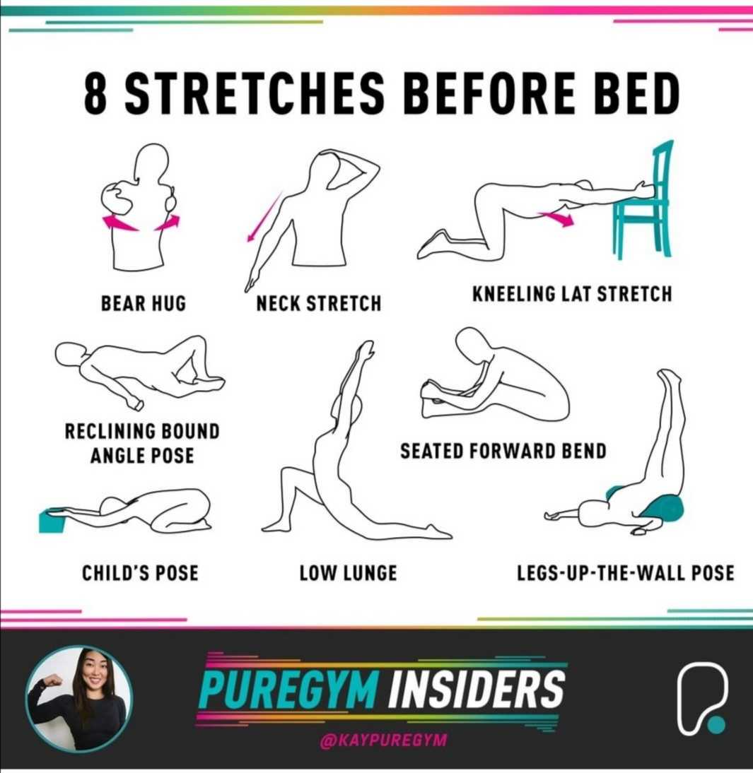 Puregymmoston's tweet photo. Stretching routine before you go to sleep. Save it for later! 
#fit #fitness #puregym #moston #puregymmoston #fitfam #stretching #health https://t.co/hx4cuOPb4f