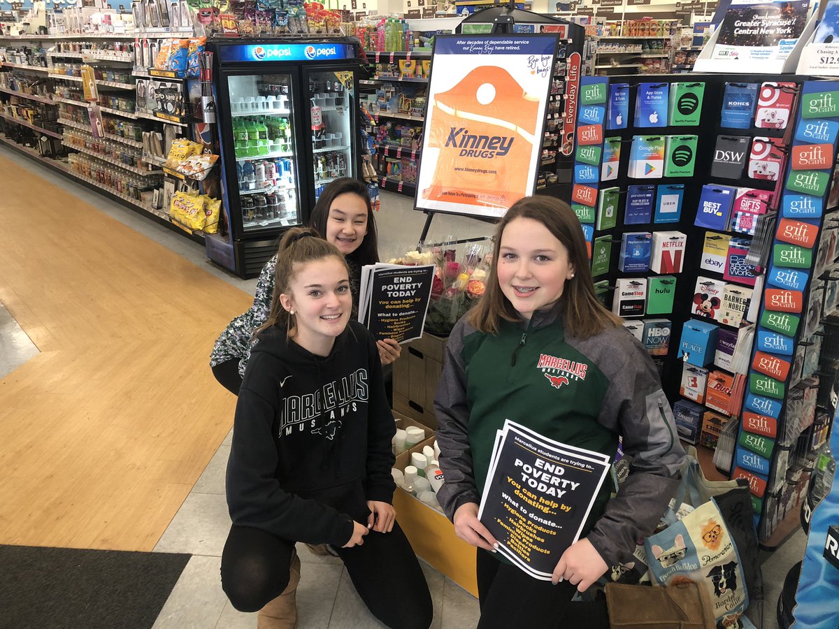 Nothing stops Marcellus students from a project. Fighting local poverty! Thank you Kinneys and all the customers for your donations today. #communityservice <a href="/MarcellusCSD/">Marcellus Schools</a> @DriverMiddle