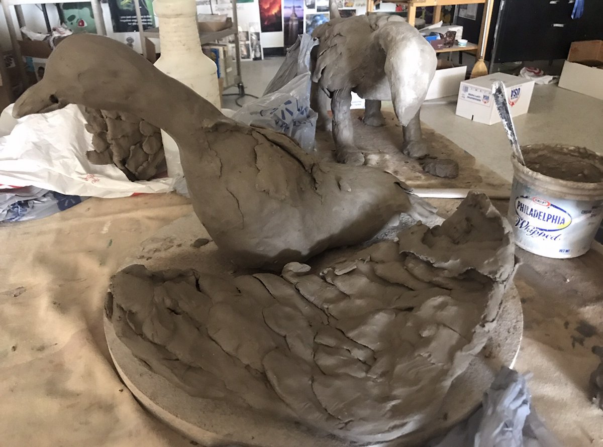 MorganArt15's tweet photo. Our awesome builds in Ceramics III! Animals and narrative themes. https://t.co/OccasFpw1S