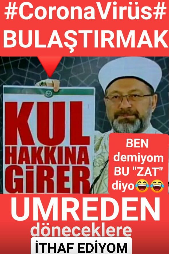 Dede38__'s tweet photo. @ZMRT35dxb @tcserap13 @alperdmg @zllktlr @ZSoytan @DENIZ_BA_RAN @SeherdoganD @AtaminKiziyim @35seherdogan @AdayEsat @62Fgn @kisacaanne @ayseucar5 @HUNDEVLET @Aslican33 @Suatiyisoy1 @pek20862298 @SSSBBL777 @kenan12_erol @zsoytan1881 @Berfinim_Deniz @meteogluoktay @capulcu_ihtiyar @muallayass @elbilgny2516 @Fikriye59 @ertas_nesrin @mediha_zafer @zafGngr @turkcemile66 @hzlandrc @CgdmdisCigdem @Zeynep34392705 @TCZeynepCapulcu @Karagulluler @Coskuner_Rabia @gulay_FB @fatmacumhurefe @nagihan_nihan @otolga5 @byega @ktalzrDnZ DİYANET AÇIKLAMIŞ: Bugün ve yarın #21bin kişi #Umre’den ülkemize dönecek
🔴DİYANETE SORU ŞU🔴
Umreden dönecek binlerce kişi #CoronaVirüs izole veya karantina şartlarına uyacak mı? Yoksa onlar kutsal topraklardan geldiği için #virüs süz müdür? https://t.co/r1LqxFYuoN
