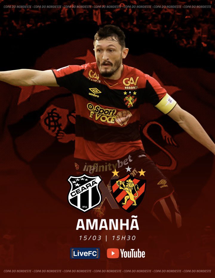 sportrecife's tweet photo. Falta pouco. Amanhã é dia de Nordestão e você pode assistir a Ceará x Sport pelo app e transmissão do YouTube do LiveFC: https://t.co/yCDfDvJ0Tv #SportNoLiveFC https://t.co/x7fquixiLi