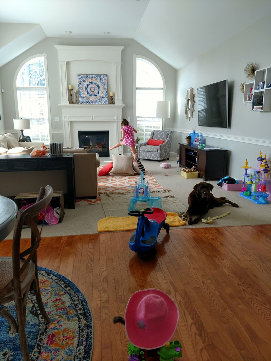 BrianMignault's tweet photo. Obstacle course and hurdles at home.  Could be a long couple of weeks! https://t.co/Ycb1lrrwcb