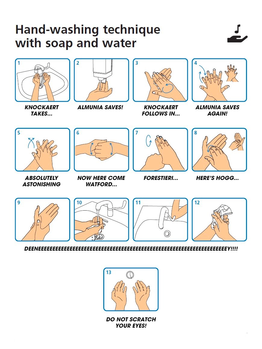 WatfordFC's tweet photo. Remember to keep washing your hands.

Stay safe 💛 https://t.co/H0yFQKrayw