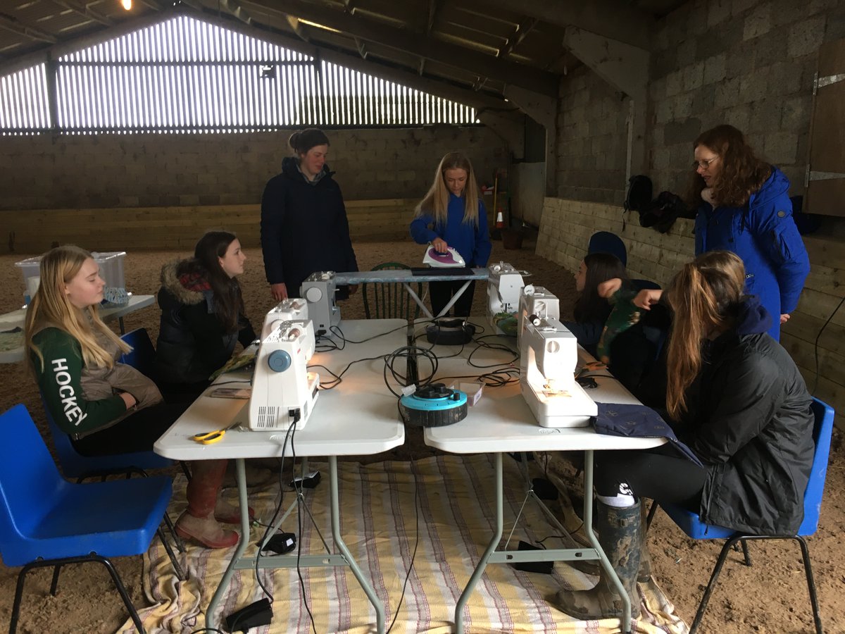 weareReTweed's tweet photo. Today was an unusual one for the team @ReTweed.  We spent the day in a horse training arena @eatsleeprideCIC. It is not very often that you see an ironing board, sewing machines and cutting table in a training barn🐴

#bordersbags #handmade #Socent #scottishborders #eatsleepride https://t.co/5Next4YD2E