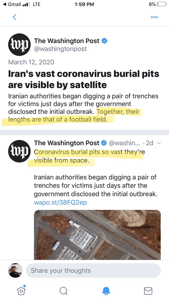 Everyone needs a hype man like the  <a href="/washingtonpost/">The Washington Post</a> ...

Me: “Yea they’re both about 50 yd’s long”

WashPost: “So like 100 yds total if you combined em both? Like a football field?

Me: “ya I guess so”

WashPost at party:  “Bro it was so vast you could see it from outer space!”
