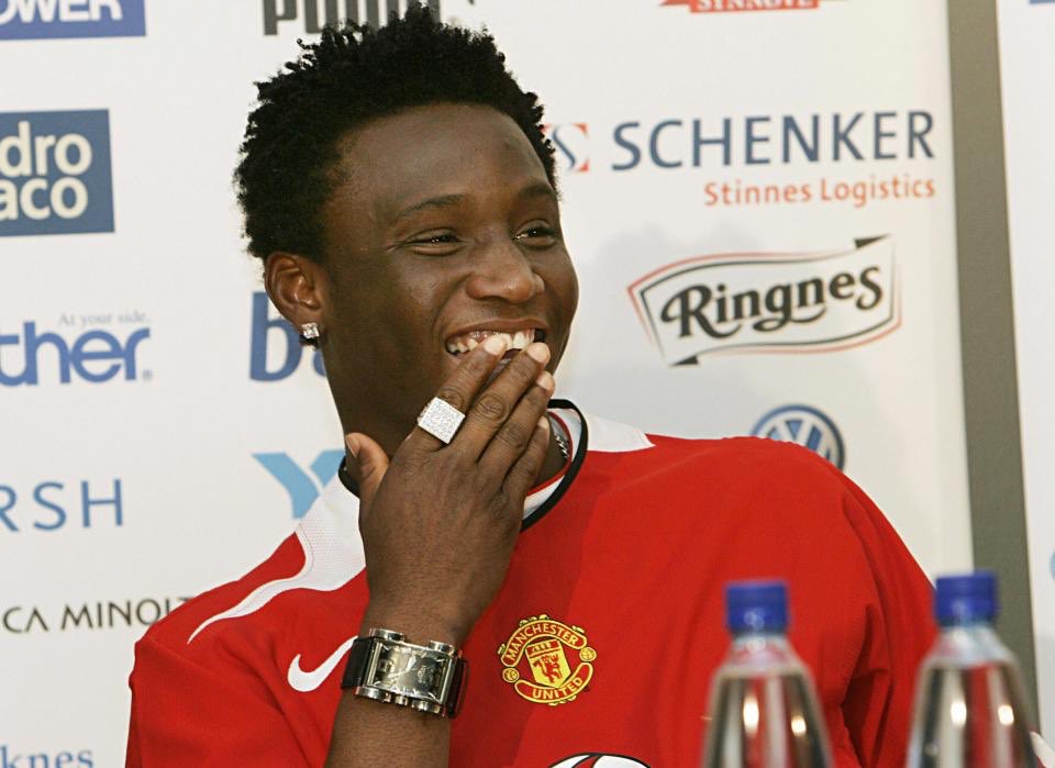 A REMINDER:#10One of our favourite this one; he was barely at the club before Chelsea signed him, which makes this picture of Jon Obi Mikel at the Man Utd transfer unveiling even weirder.Appearances 0Goals 0