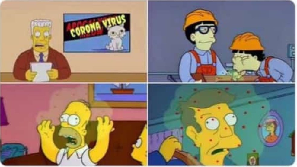 Gablukhan's tweet photo. The simpsons scares me. This episode aired #27_years ago in 1993 😱 #carona_virus https://t.co/w27Dz8Ui3L