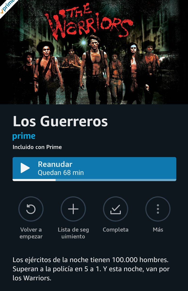 manzottipablo's tweet photo. Arranco entonces el hilo #CoronaStreaming con un clásico, una de mis películas favoritas de todos los tiempos: #TheWarriors del.maestro Walter Hill ¿No la vieron nunca? Uf. De nada.
Está en @PrimeVideo https://t.co/F76nKqModC