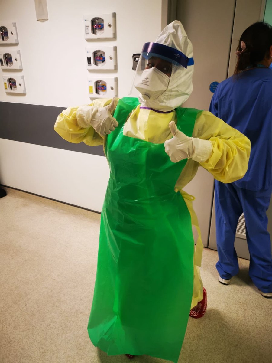 If you want to know what a hero looks like, here’s my daughter, nursing Covid-19 patients 2 weeks ago. She’s an ICU nurse in London &amp; finished her job this week, was exposed to the virus, could have come home but volunteered to go back &amp; help her team &amp; patients #CloseThePubs