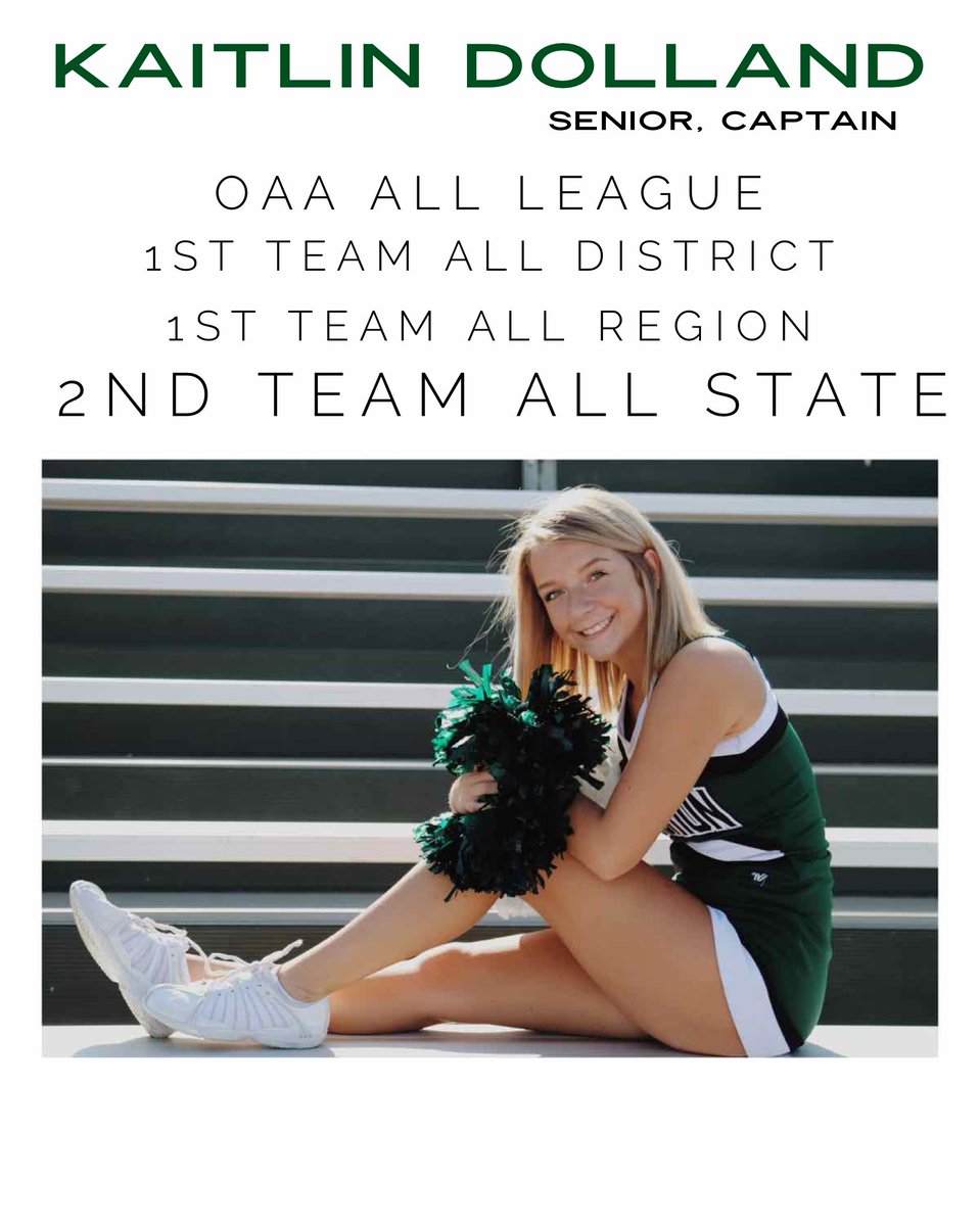 lakeorioncheer's tweet image. Congratulations to all of our athletes receiving post season honors! Proud of our Dragons 💚🤍 Tara Koncelik | Kaitlin Dolland | Kaitlyn Rock | Paige Grille