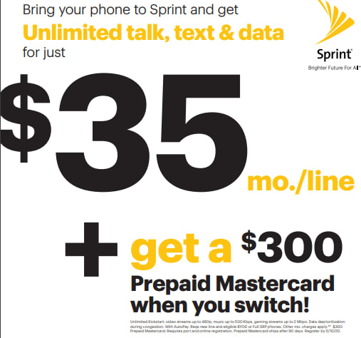 SanDimas_Sprint's tweet photo. 💥Join the #SprintFam! Bring your own phone for ONLY $35 a month (or less even) and receive a $300 MasterCard per line!! Limit 5 cards per Account....THATS RIGHT!!! Switch the whole family over and get UP TO $1500 back!!! Includes: unlimited talk, text, &amp; data!! 💥💥 https://t.co/WC881c9jv7