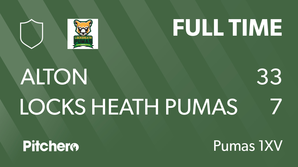 FULL TIME: Alton 33 - 7 Locks Heath Pumas
#ALTLOC #Pitchero
pitchero.com/clubs/lockshea…