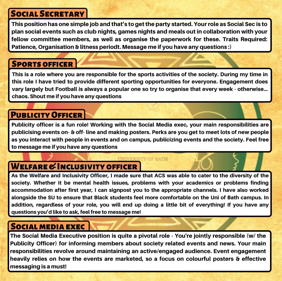 Bath Acs On Twitter: "Nominations For 20/21 Society Committee Positions Are  Happening Right And End Soon (15Th March 00:00). We've Described The  Responsibilities Of Our Individual Roles. Https://T.co/Lfceuhvkxa" / Twitter