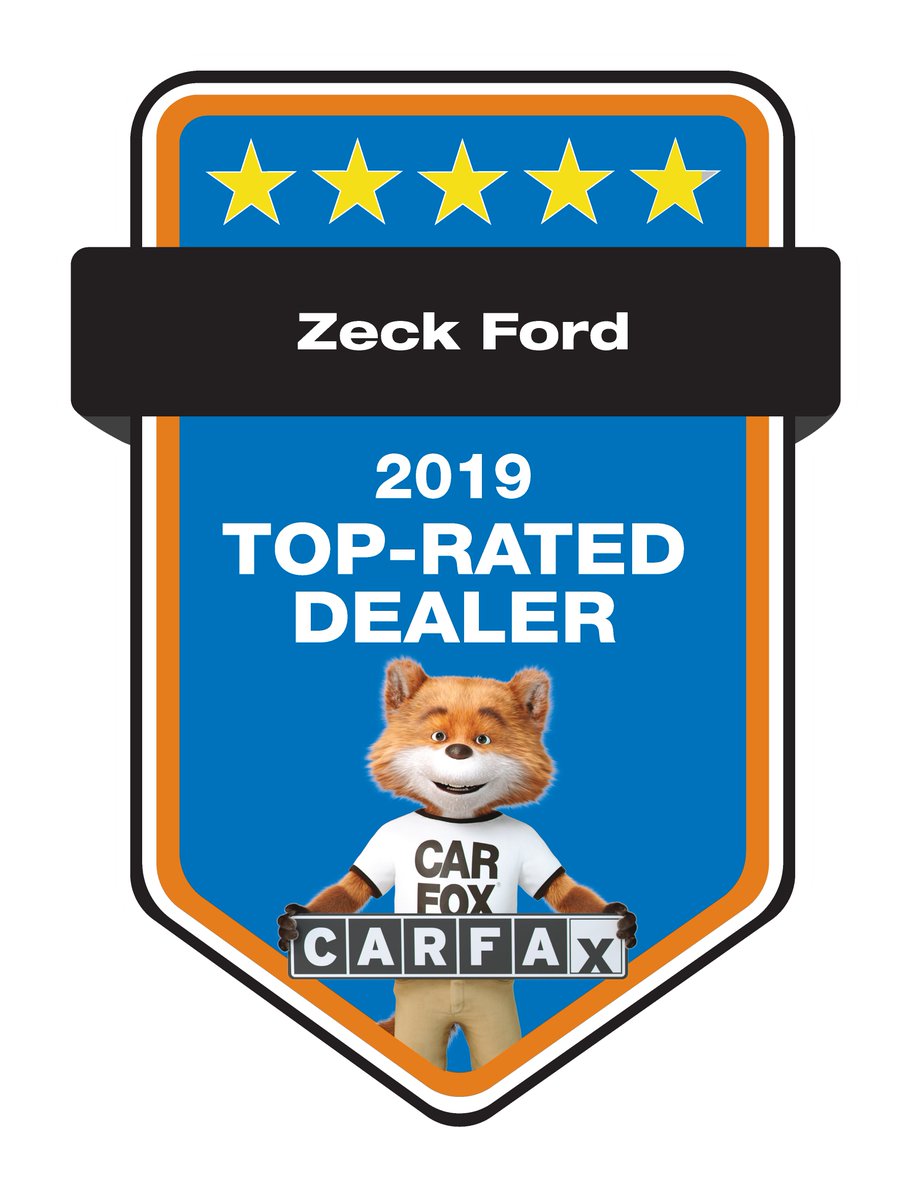 ZeckFord's tweet photo. #ZeckFord is proud to be named a CarFax 2019 Top Rated Dealer. Thank you to all our customers for the amazing reviews, we couldn't have done it without you! #CarFaxTopRatedDealer https://t.co/ZrAdBSqPUy