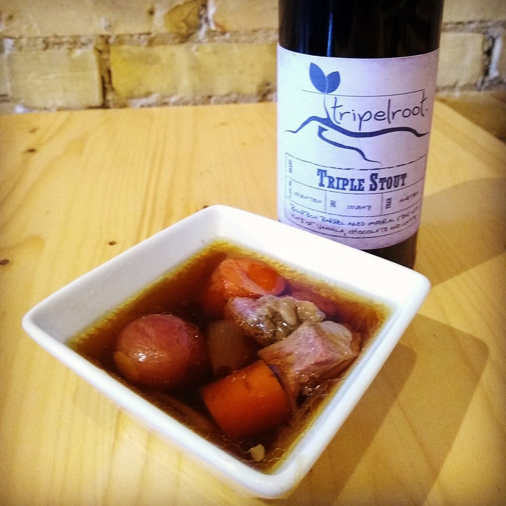 tripelroot's tweet photo. Irish Stew is back! It pairs perfectly with our Triple Stout, which is on tap at the moment! Wealthy Soul takes the stage at 7pm, so join us for dinner, drinks, and music tonight. #livemusic #irishstew #cornedbeef #saturdaynight #stpatricksday #beerthezeel #tripelroot https://t.co/aZIHvnagAy