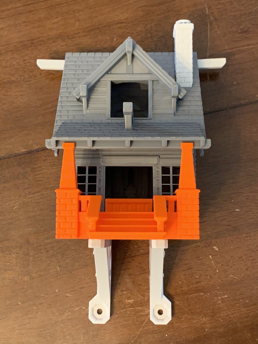 MCHRISP1's tweet photo. I love this model! I seem to print several a year. This is my @Orioles  inspired birdhouse! #3DPrinted in @PrintedSolid #JessiePLAv2 #DesignWhite #GunMetalGray and #MysteryOrange https://t.co/ElIWW8sgkx