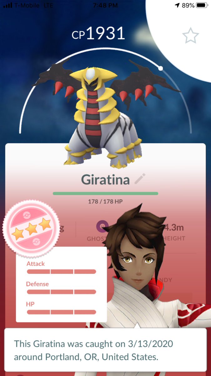 pokemon_treeguy's tweet image. #PokemonGo #legendaryhundo #giratina #pokemon #pokemonfriends gotta love this, despite the major lack of T5 Raids... got this #Hundo on 4th raid of the day!