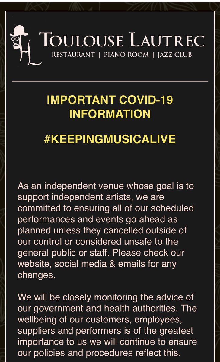 wendiesopenmic's tweet photo. Taken from Toulouse’s email - at this precise moment we WILL be open tomorrow.

Please take sensible precautions, especially if you fall into a higher risk category, but we will be sanatising microphones etc! Also, we can very happily go without mics as well if you would prefer! https://t.co/GPSgxwrsBc