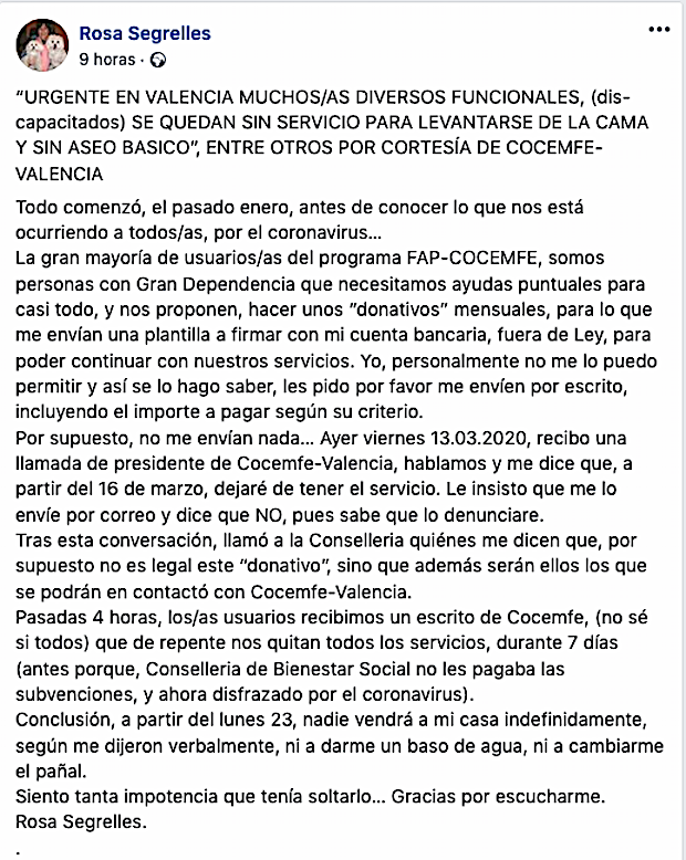 deflox's tweet photo. responsables de #COCEMFE #CERMI y demás "discapacidad organizada": ¿qué os parece esta última majadería?, ¿créeis que dejar al albur a los más vulnerables es el mensaje adecuado que debéis lanzar al mundo ahora?, ¿hasta dónde pensáis llegar?... haced algo ético, ya... Por favor‼️ https://t.co/tjj1E8nTqc