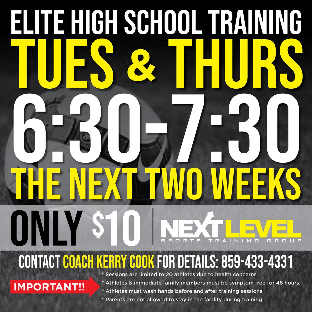 BOYS &amp; GIRLS SKILLS TRAINING - TUES &amp; THURS 6:30-7:30pm, $10/player, 340 Richmond Avenue - Lexington

* SEE IMPORTANT INFO