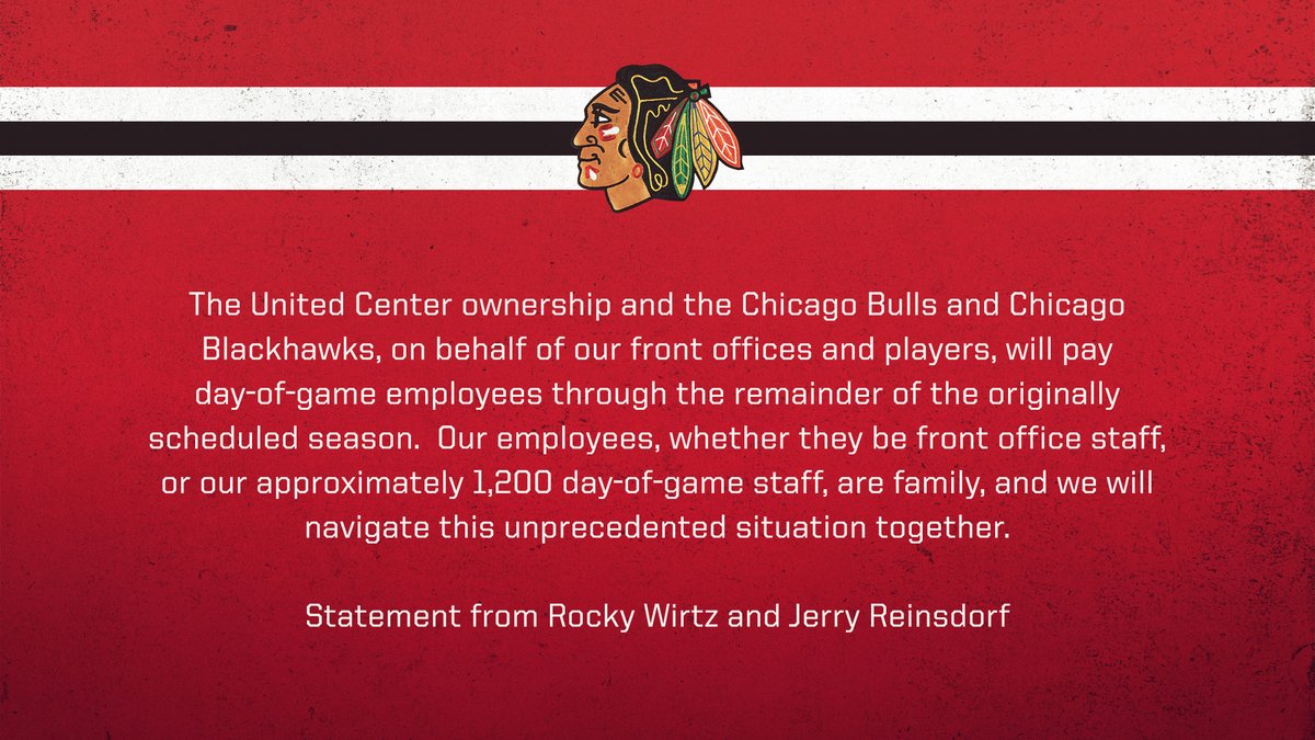 A Statement from Rocky Wirtz and Jerry Reinsdorf.

#Blackhawks