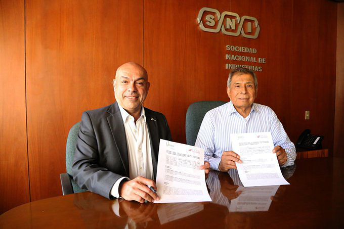 COOPERATION AGREEMENT BETWEEN SNI &amp; PCCC 
Signed on Mar 11 by the president of the Peruvian-Canadian Chamber of Commerce, Arturo Ruiz; and president of the National Society of Industries, Ricardo Márquez, to strengthen the promotion of trade and investment, between Peru &amp; Canada.