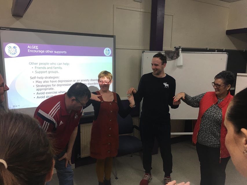 Two days  #mhfawales and trained Mental Health First Aiders in learning about how to assist and  promote positive well being. Welldone everybody and thanks <a href="/MHFAWales/">Mental Health First Aid Wales</a> <a href="/TalkingHands/">talkinghands</a> and <a href="/swandeafcentre/">Manager</a>  for supports 😊