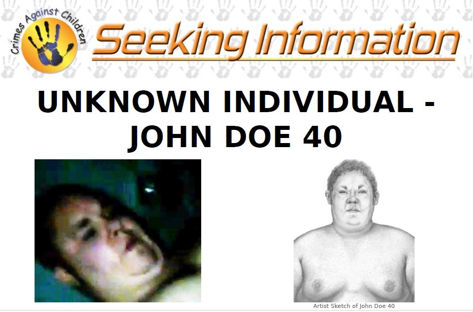 Help the #FBI find John Doe 40, who might know the identity of a child victim in an ongoing sexual exploitation investigation. Do you notice something familiar? Tell us on tips.fbi.gov. #SeekingInfoSaturday ow.ly/y9lm50yLa4l