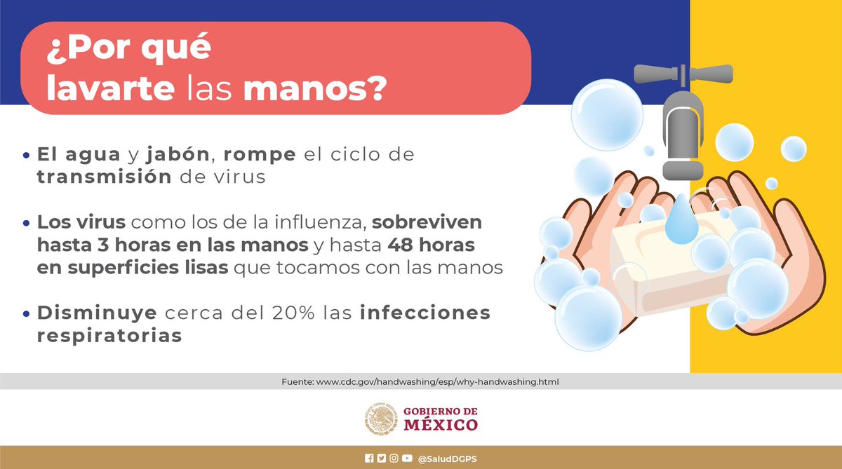 SegalmexDiconsa's tweet photo. ⚠️IMPORTANTE⚠️

Lávate bien las manos. Infórmate sobre el #Coronavirus #COVID19 🦠 en las fuentes oficiales: https://t.co/1otiFraOEo o 📞 al 800-0044-800. https://t.co/pxvxoGv4Pf