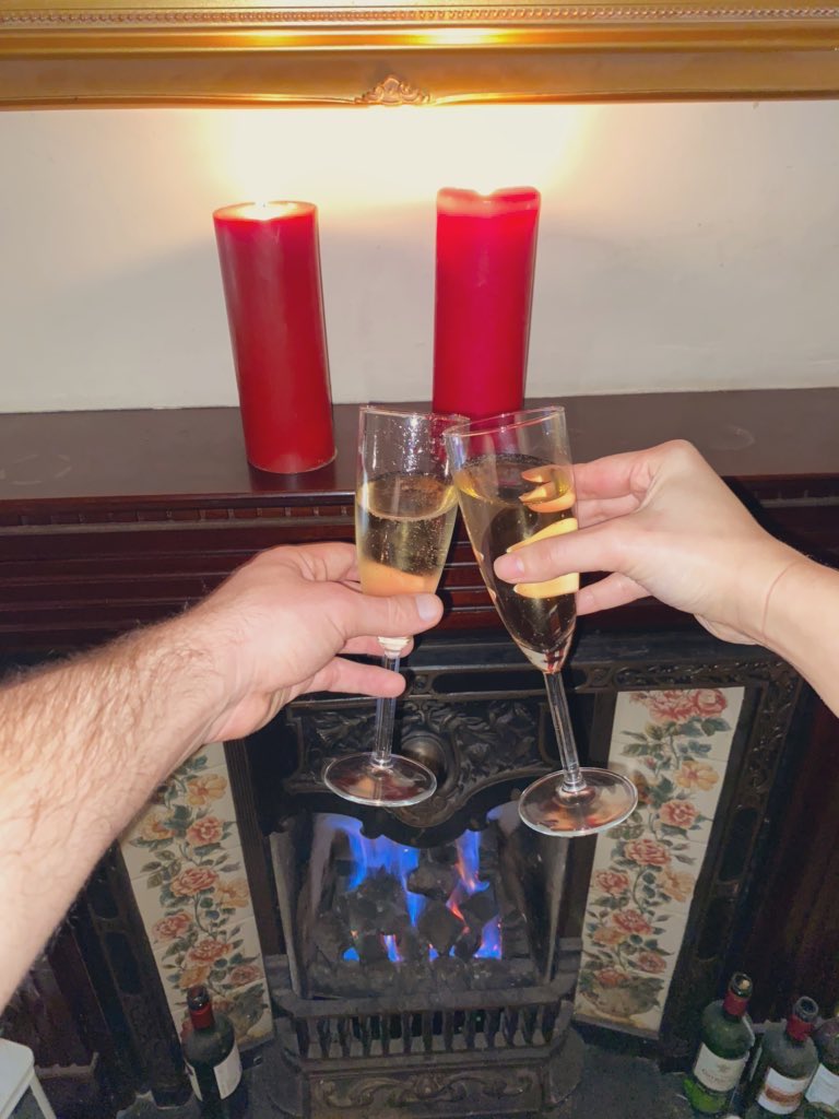Tonight was supposed to be our engagement party to celebrate our good news with friends and family. 

However, during the week, we decided it would be irresponsible and selfish of us to put others at risk.

So tonight we celebrate at home alone.
 
Be responsible! 
#Covid_19