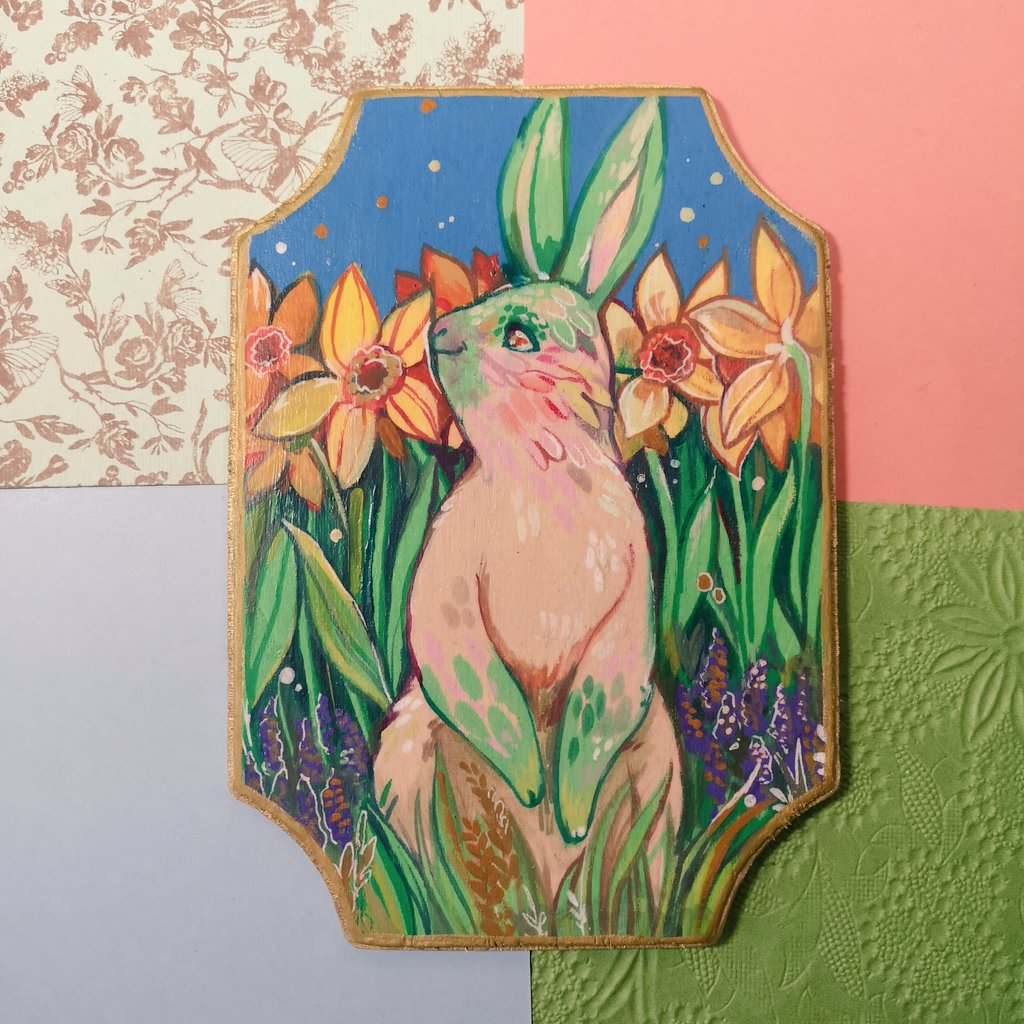 sophiralou's tweet image. Loved doing both of these pieces for this week's video #springpalette challenge, it was a lot of fun to do and it was a challenge experimenting with poscas and gouache.
Both of these originals are available on my storeenvy linked in my bio 
#artchallenge #illustration #gouache