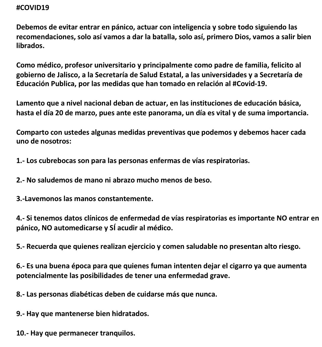 DrJaimeAgustin's tweet photo. #COVID19

Debemos de evitar entrar en pánico, actuar con inteligencia y sobre todo siguiendo las recomendaciones, solo así vamos a dar la batalla, solo así, primero Dios, vamos a salir bien librados. https://t.co/bKVovqagnc