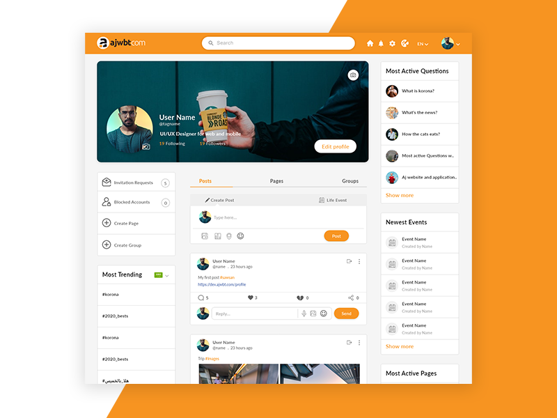 EngDader's tweet photo. Hi there,
My latest web design, for Ajwbtcom social media website!
Please check it at Behance:
https://t.co/XPKlJp3v7m
#appdesign #socialmedia  #uiux #uiuxdesigner #ux   #مطلوب_مصمم #reactnative #webdevelopment #flutter #androidappdevelop #hr #project_manager #ceo #مصمم_مواقع https://t.co/bTKV2t2wqC
