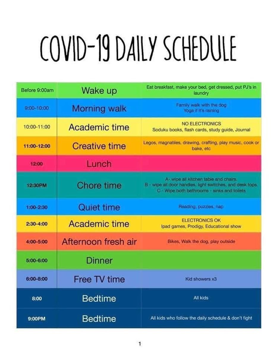 COVID-19 Daily Schedule