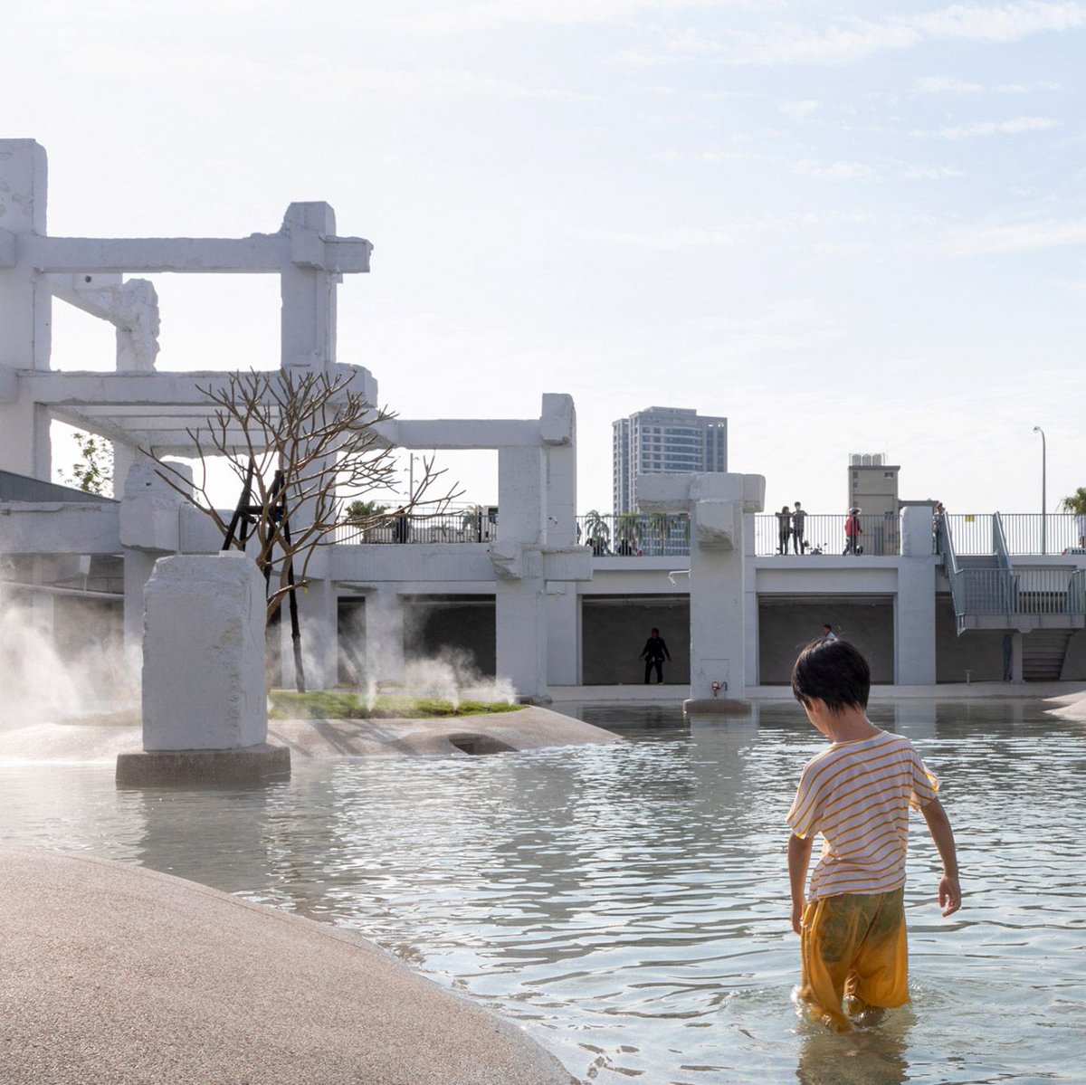dezeen's tweet photo. .@MVRDV has transformed an old Taiwanese shopping centre into a "lush lagoon": https://t.co/8w4DnFkX3L https://t.co/8LFe8P1WgX