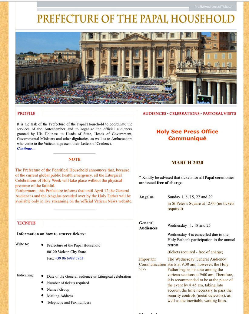 ctrlamb's tweet photo. NEW: Vatican announces that Holy Week/Easter Sunday celebrations will take place “without the physical presence of the faithful” and are expected to be live-streamed instead. 

Unprecedented in modern times.

https://t.co/iXZmvbdmjw https://t.co/KQ71UkGGQO