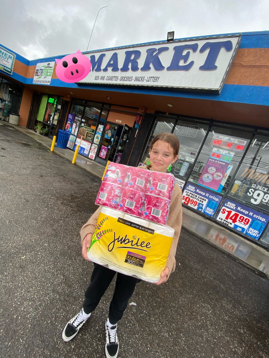 michaelmuhney's tweet photo. My family is OUT of toilet paper. 

Visited 37 stores/markets/ since Thursday. Finally found some toilet paper almost an hour away from my house. These packs are the last they had. 

*Special thanks to the panic-stricken morons who are buying more than they need 
#Coronavirus https://t.co/5Ko5YEDimw