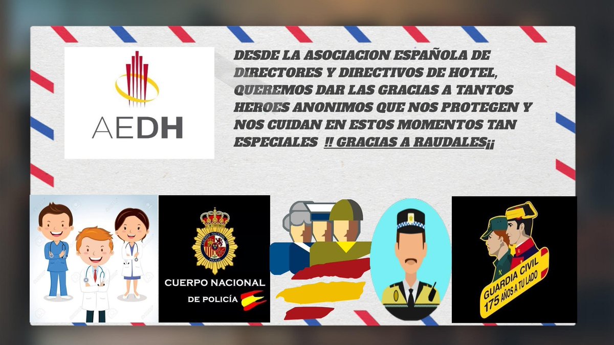 Desde la Asociación Española Directores y Directivos Hotel queremos agradecer hasta el infinito, a nuestros #heroes  por  dedicación, implicación y generosidad vocacional "GRACIAS" #graciasheroes #Españasolidaria <a href="/Comunidad_AEDH/">Directores de Hotel #TurismoSomosTodos #50AEDH</a> <a href="/DirectoresHotel/">Directores y Directivos de Hostelería y Turismo</a> <a href="/DirectivosHotel/">DirectivosHotel</a>