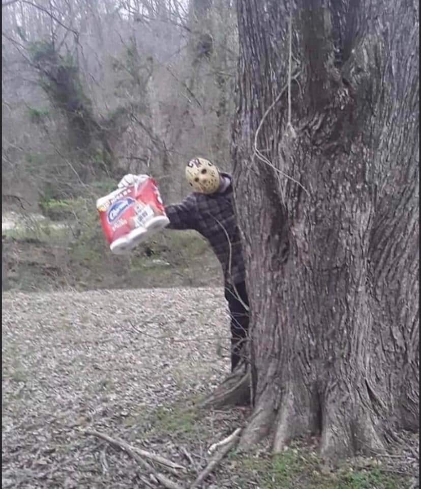 FreakyFindz's tweet photo. "Heyyyyyy, buddy!! I can spare you some rolls!" 👀👀👀
Caption this!! 👇👇👇 
Also-- get your Jason masks, novelty hand sanitizer and novelty toilet paper while supplies last, here at #FreakyFindz
.
.
.
.
.
.

#freaky #NewBraunfels #SanMarcos #Austin #Horror #COVID19 #coronavirus https://t.co/r4sUUSlBQT