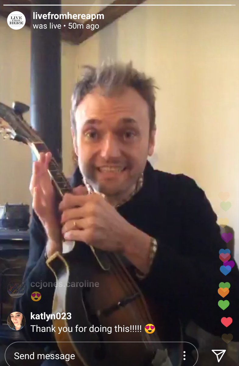 sashaseesshows's tweet photo. Chris Thile got a Phish request during his Instagram live stream and said he wished he knew Llama #taboottaboot 😂🥰 #greatshow
@livefromhereapm #thankyou #phish https://t.co/8SoUiHxqjl