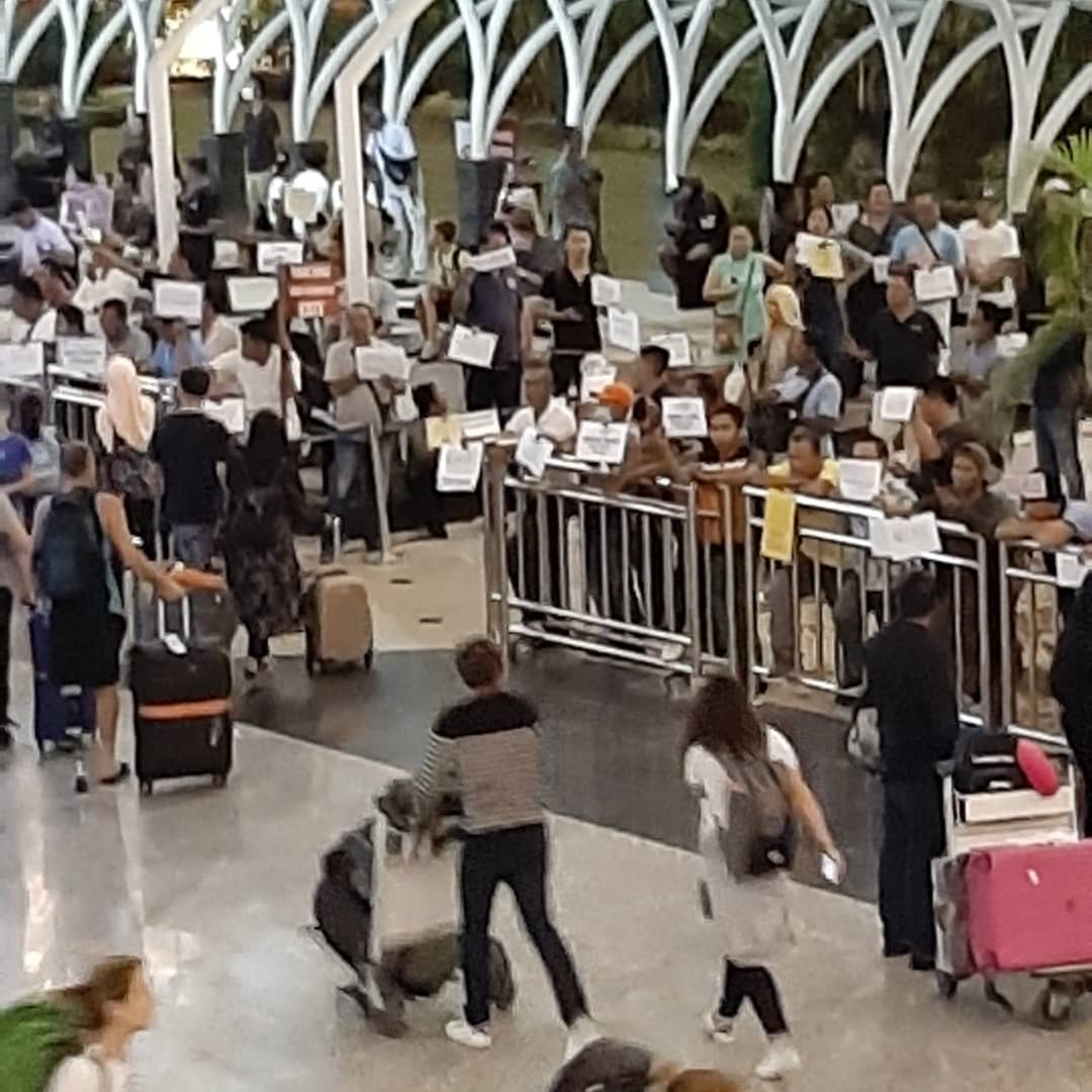clugten's tweet photo. Bali International airport is not deserted! My friends from the Netherlands arrived last night (14 March). #Bali #baliholiday #indonesia #coronabali https://t.co/hs2K1CcuGC