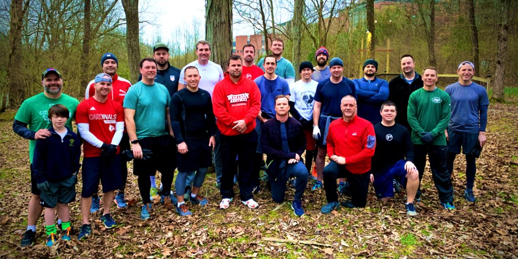 F3Louisville's tweet photo. When the going gets tough, the tough gets going.  Today @F3Louisville got going! Celebrating 1 yr launch of @F3Garden Celebrated #Samual with $600 donated to #AHA Drank @GuinnessUS with #Buschhhh sent 20+ volunteers to @daretocarefb to load boxes for hungry children. #Impact https://t.co/tr10SCbAUP