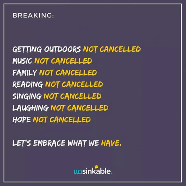 toddhoadley's tweet photo. Rather than focusing on what has been cancelled, let's remember all the great things we can still do.  #NewOpportunities https://t.co/EwLcxpNpBr