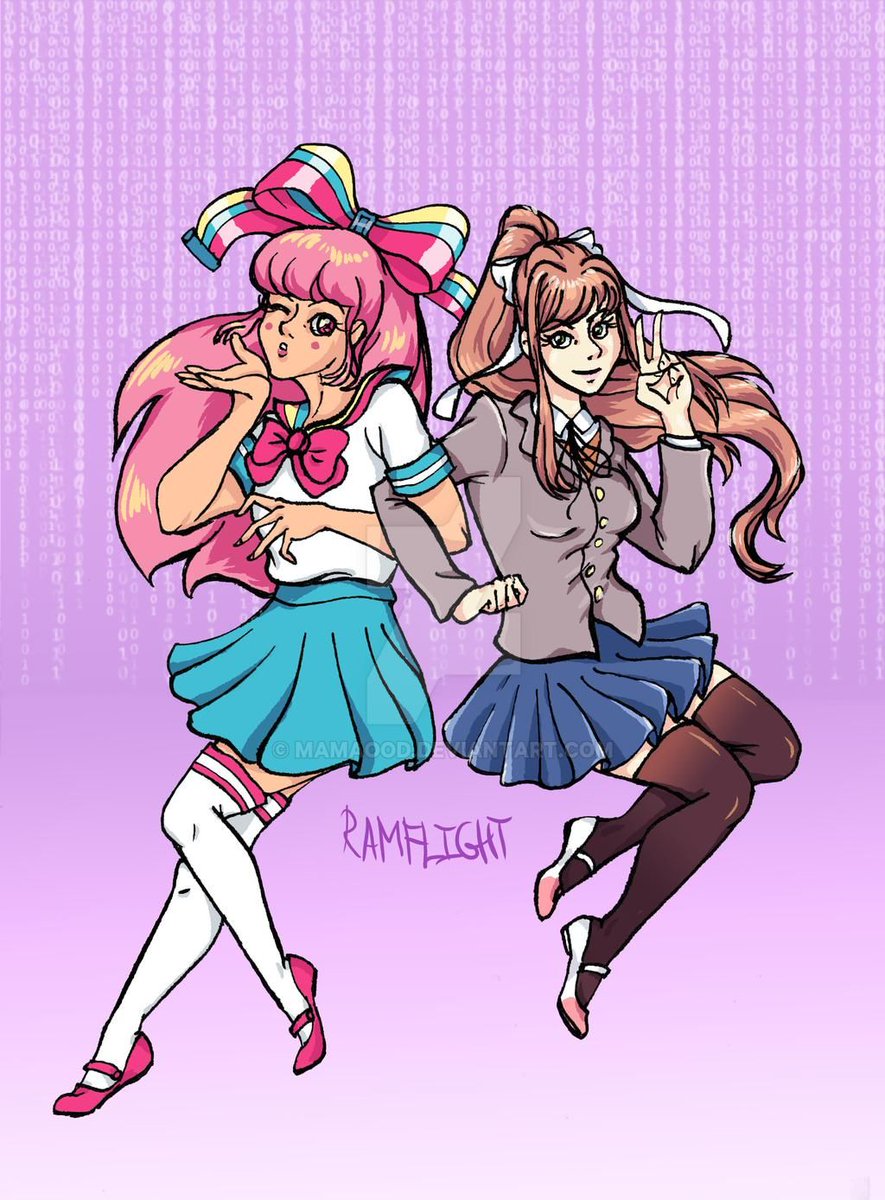 ramflight's tweet image. Technology is Love 💖🤖
Giffany and Monika, digital lovers hehe

Digitally coloured version of a sketch I did a while back.

#fanart #digitalcoloring #giffany #gravityfalls #ddlc  #monika #justmonika #justmonika #justmonika #justmonika #justmonika #JustMonika #JustMonika #JustMon