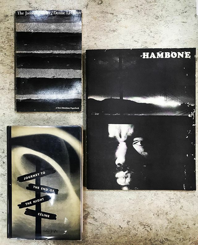Counterpointla's tweet photo. Going Out Today
.
Hambone Vol. 1 Spring 1974 Published by the Committee For Black Performing Arts $40.00
.
1st Ed. Journey To The End Of The Night 
Céline $300.00
.
Signed - The Jacob’s Ladder
Denise Levertov $100.00
.
Available in Store or ☎️ us for purchase https://t.co/lNaaeohxCp