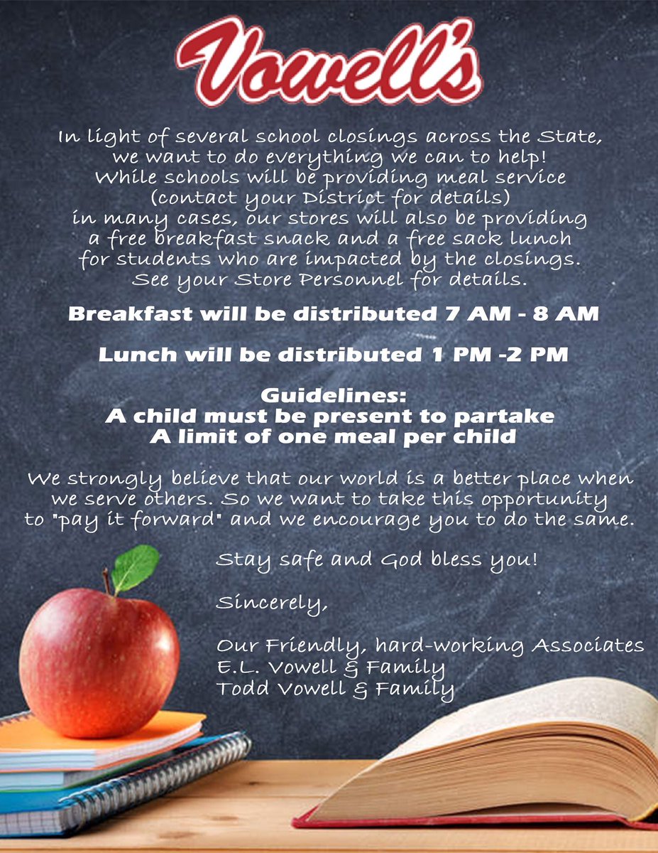 stricklyelite's tweet photo. This is awesome for the Students in the Starkville, MS area. Check your city to see if similar acts of kindness is going around during this state of emergency...... https://t.co/WAl3EanmfN