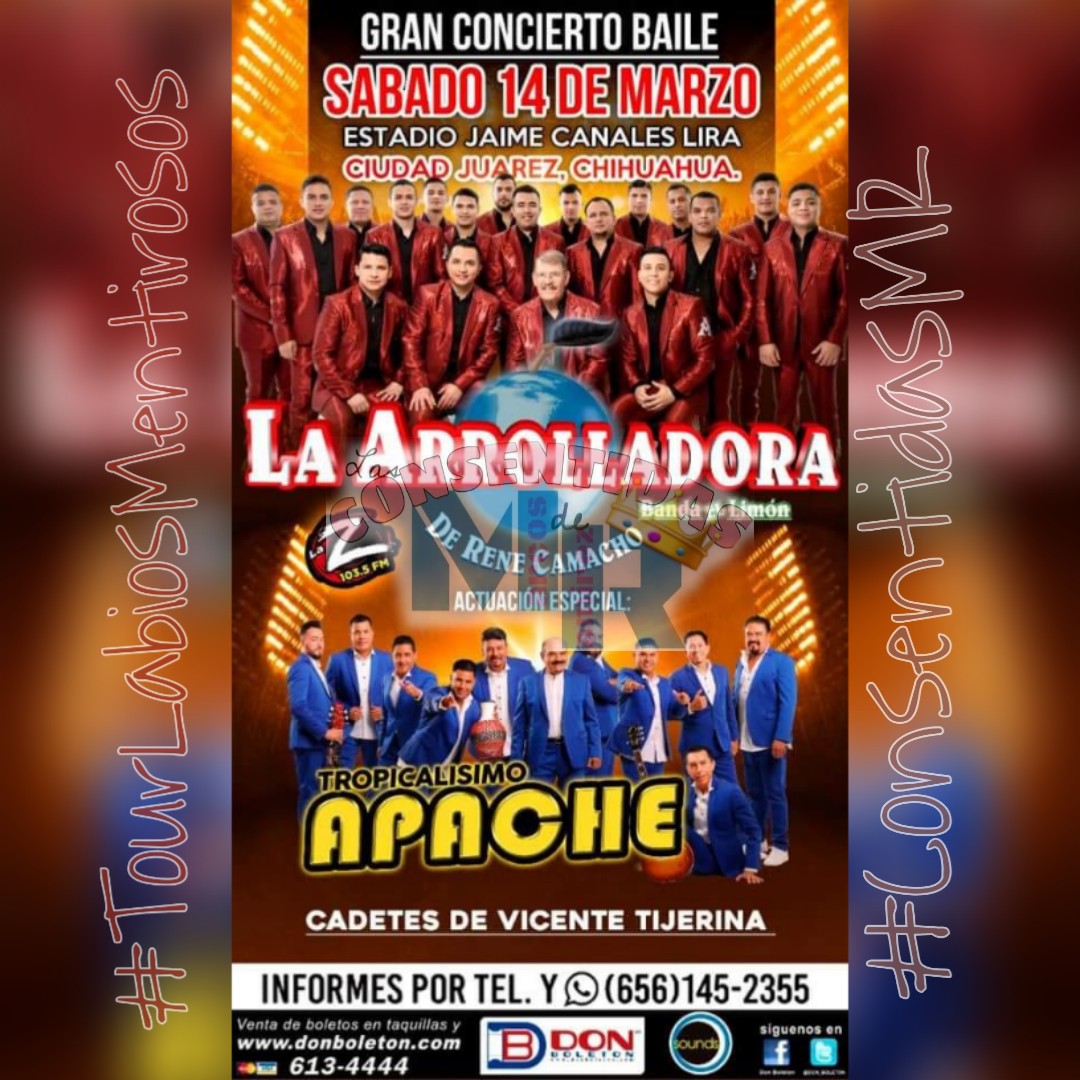 _MonseGarciia's tweet photo. Hoy la @Arrolladora Banda el Limón llegá a Ciudad Juárez, Chihuahua. 
¡Ven y Vive la Experiencia!
#TourLabi💋sMentirosos.
@LasConsenMR @marcos_abl ❣️🍋🎶

Ya pueden disfrutar de su más reciente video "Ahora que me acuerdo " 👇🏻👇🏻
https://t.co/NHVtT1i8wh https://t.co/gaoE08ixus