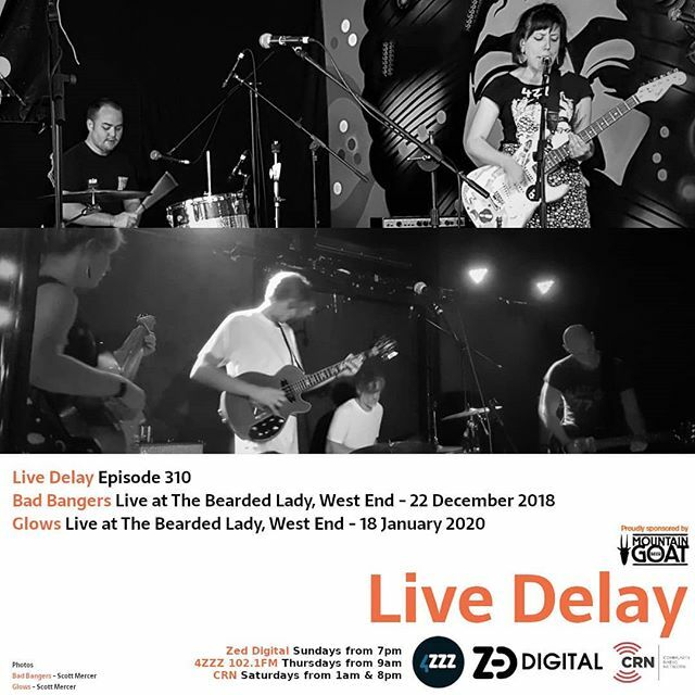 A pair of sets recorded at The Bearded Lady this week!

Bad Bangers from 4ZZZ's end-of-year party back in December 2018
Glows battling bushfires at a WIRES fundraiser in January of this year

ZED Digital tonight at 7pm and 4ZZZ 102.1FM Thursday 9am, batt… ift.tt/2vmU5Pf