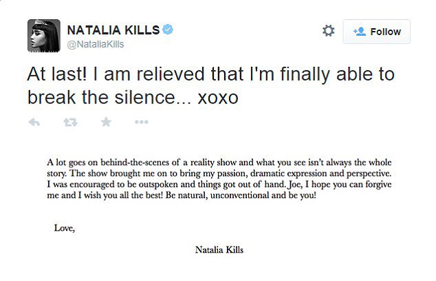 On March 19th, both Natalia and Willy issued apologies such as: