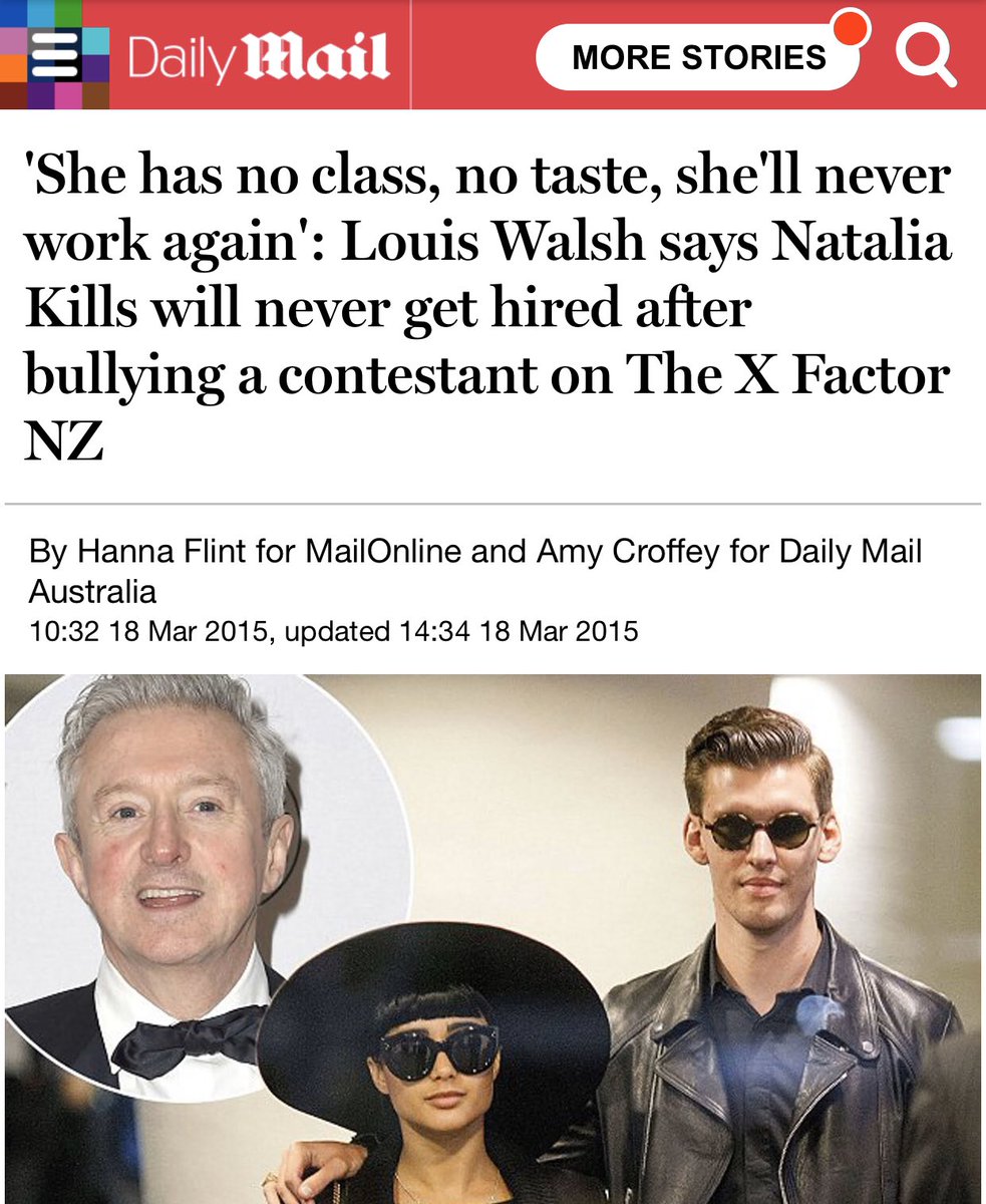 Despite being axed from the show three times, Louis Walsh told Daily Mail, “She has no class, no taste, she’ll never work again,” and more here: